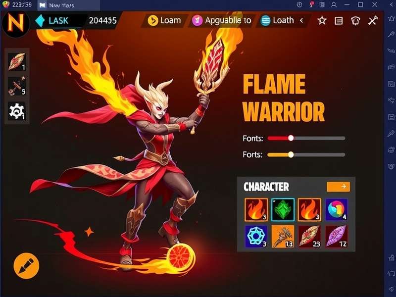 Flame Warrior gameplay screenshot showing combat